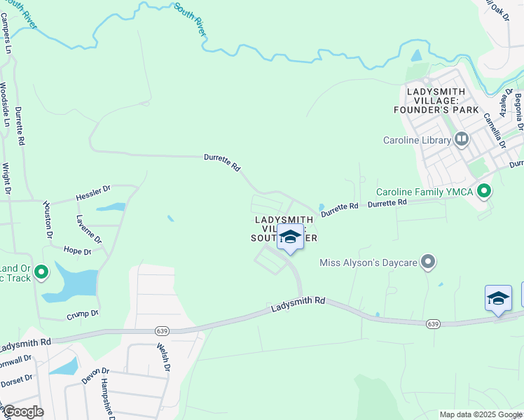 map of restaurants, bars, coffee shops, grocery stores, and more near 6636 Sacagawea Street in Ruther Glen