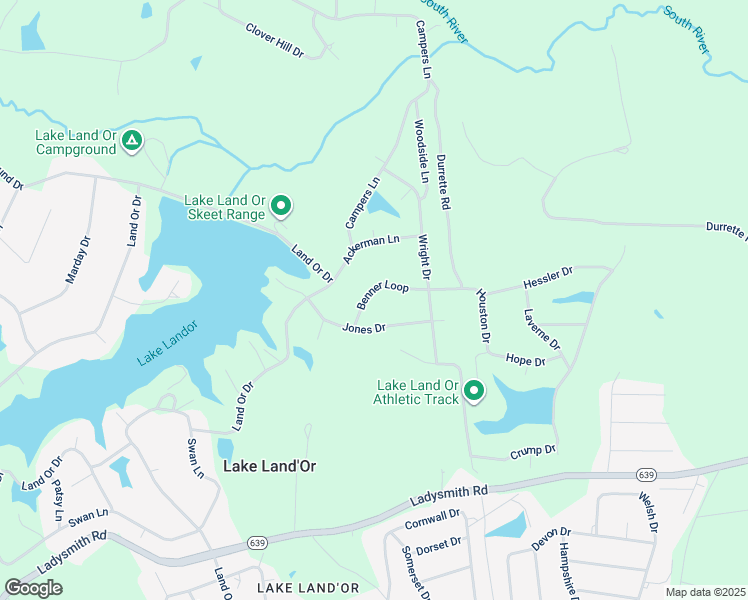 map of restaurants, bars, coffee shops, grocery stores, and more near 27 Benner Loop in Ruther Glen