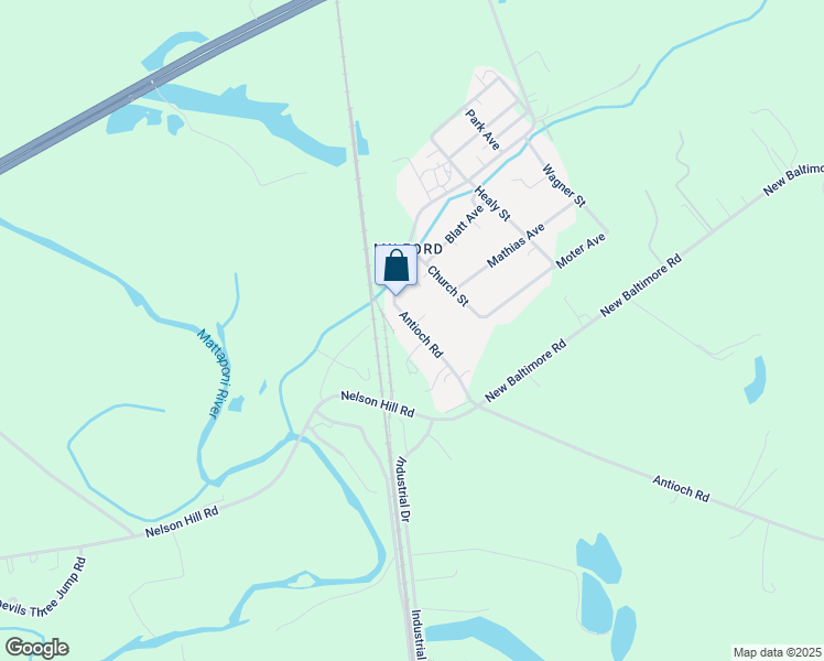 map of restaurants, bars, coffee shops, grocery stores, and more near 15516 Antioch Road in Caroline