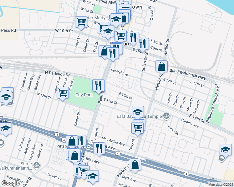 map of restaurants, bars, coffee shops, grocery stores, and more near 1508 Norton Street in Pittsburg
