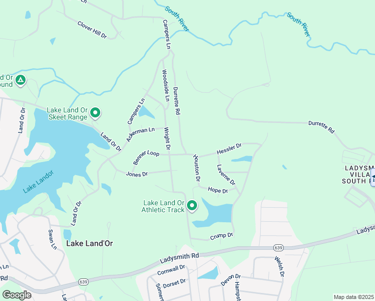 map of restaurants, bars, coffee shops, grocery stores, and more near 820 Houston Drive in Ruther Glen