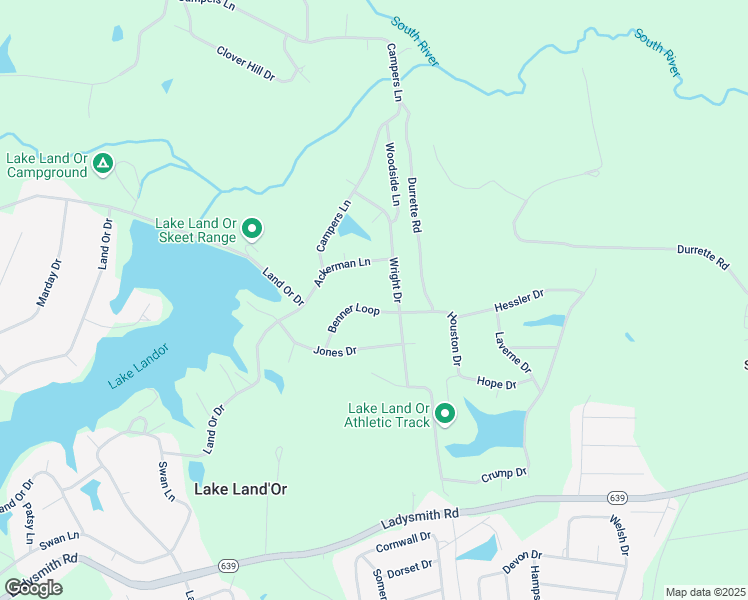 map of restaurants, bars, coffee shops, grocery stores, and more near 14 Benner Loop in Ruther Glen