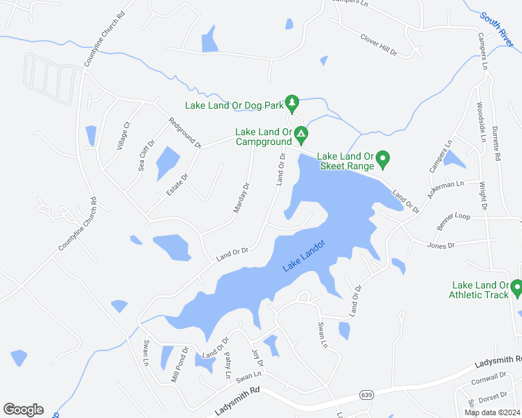 map of restaurants, bars, coffee shops, grocery stores, and more near 382 Land Or Drive in Ruther Glen