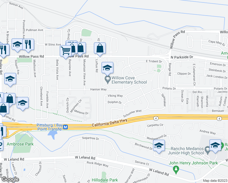 map of restaurants, bars, coffee shops, grocery stores, and more near 1813 Hanlon Way in Pittsburg