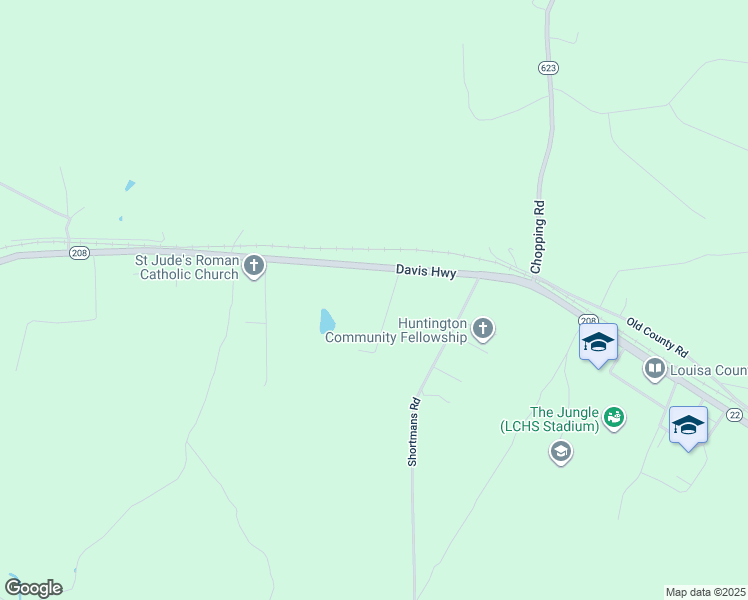 map of restaurants, bars, coffee shops, grocery stores, and more near 76 Onionville Road in Mineral