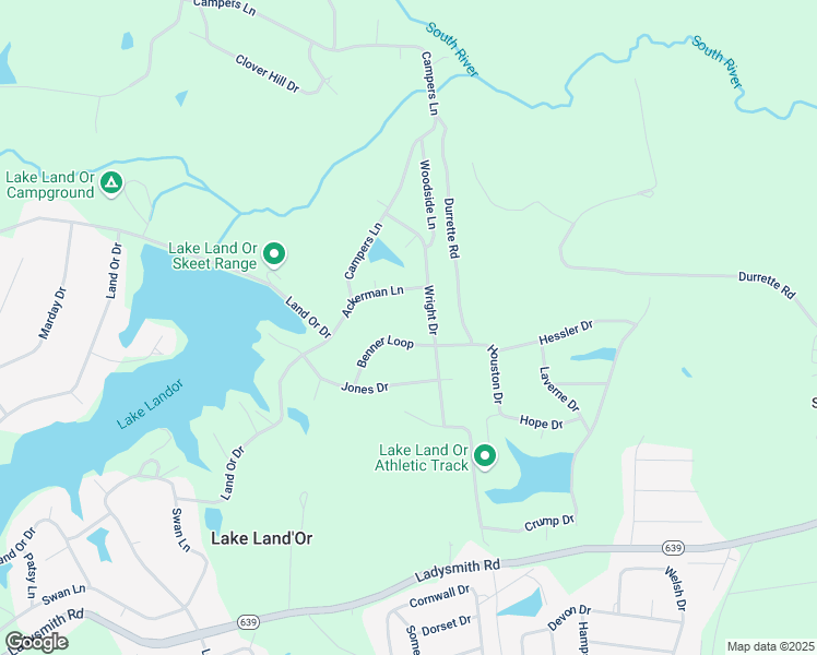 map of restaurants, bars, coffee shops, grocery stores, and more near 14 Benner Loop in Ruther Glen