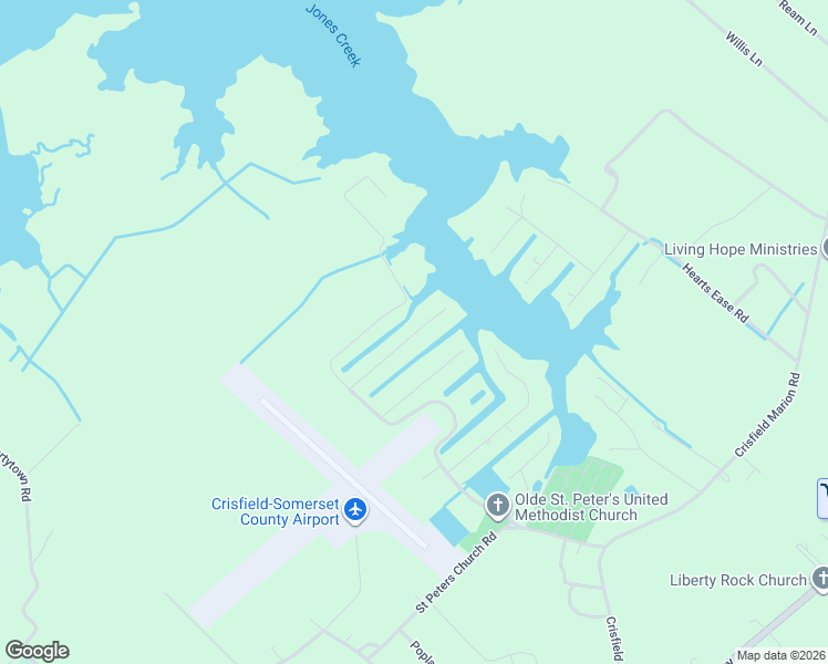 map of restaurants, bars, coffee shops, grocery stores, and more near 5110 Old Auger Road in Crisfield