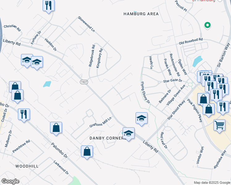 map of restaurants, bars, coffee shops, grocery stores, and more near 681 Kingsbury Rd in Lexington