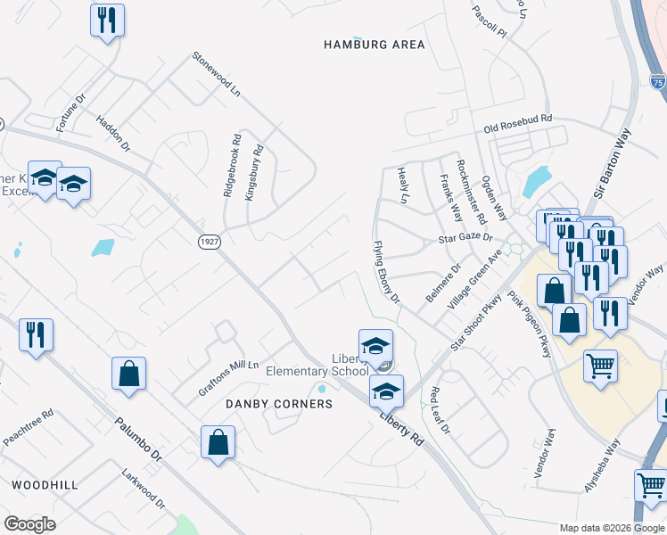 map of restaurants, bars, coffee shops, grocery stores, and more near 872 Marblehead Drive in Lexington
