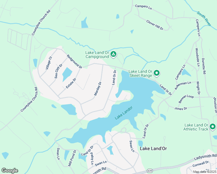 map of restaurants, bars, coffee shops, grocery stores, and more near 374 Land Or Drive in Ruther Glen