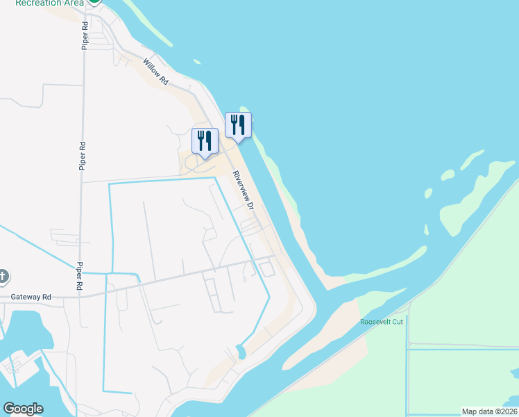 map of restaurants, bars, coffee shops, grocery stores, and more near 6831 Riverview Drive in Bethel Island