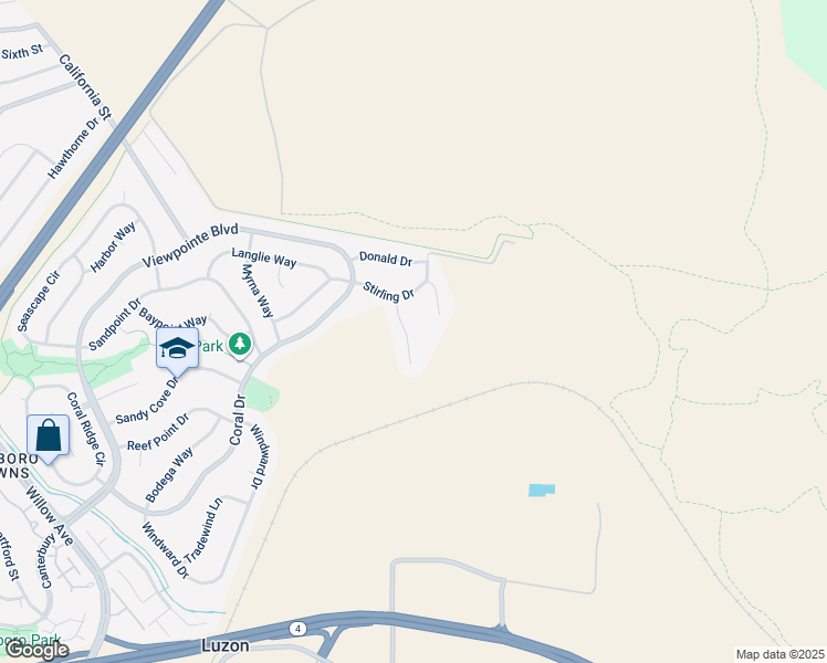 map of restaurants, bars, coffee shops, grocery stores, and more near 1112 Dennis Court in Rodeo