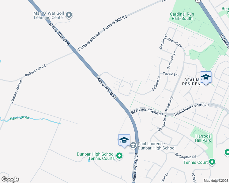 map of restaurants, bars, coffee shops, grocery stores, and more near 1446 Man O War Boulevard in Lexington