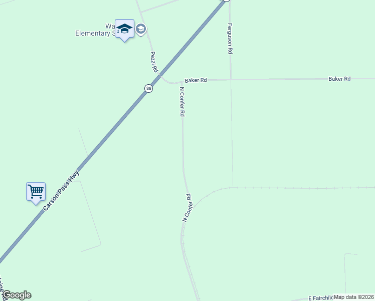 map of restaurants, bars, coffee shops, grocery stores, and more near 5532 North Confer Road in Stockton