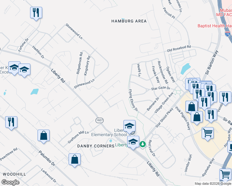map of restaurants, bars, coffee shops, grocery stores, and more near 872 Marblehead Drive in Lexington