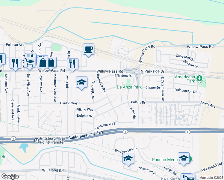 map of restaurants, bars, coffee shops, grocery stores, and more near 34 Nautilus Place in Pittsburg