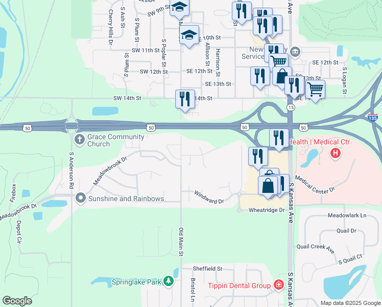 map of restaurants, bars, coffee shops, grocery stores, and more near 100 Southport Drive in Newton