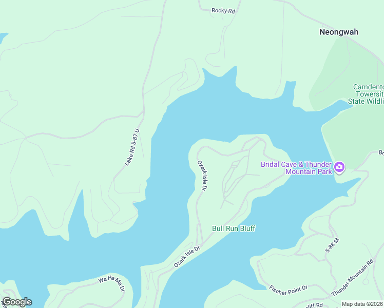 map of restaurants, bars, coffee shops, grocery stores, and more near Lk Road 54-82 Loop in Camdenton
