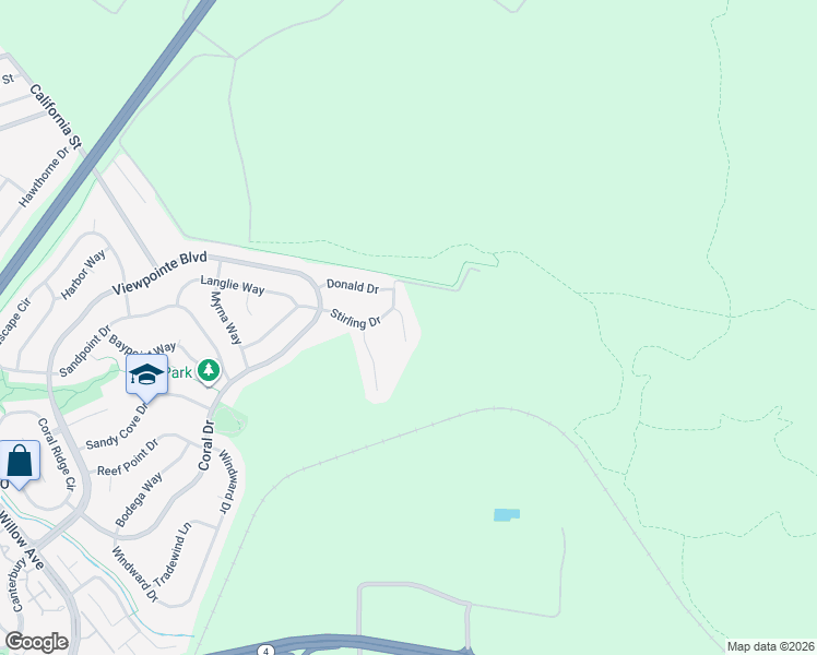 map of restaurants, bars, coffee shops, grocery stores, and more near 1116 Claeys Court in Rodeo