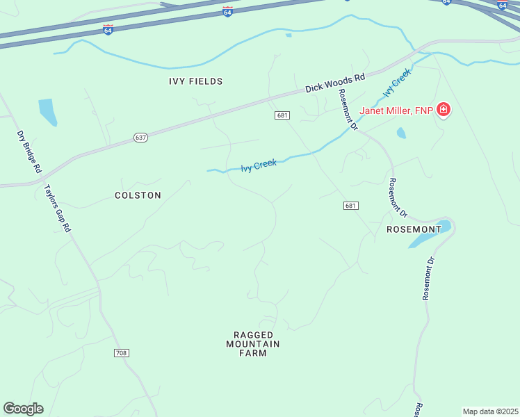 map of restaurants, bars, coffee shops, grocery stores, and more near 556 Ragged Mountain Drive in Charlottesville