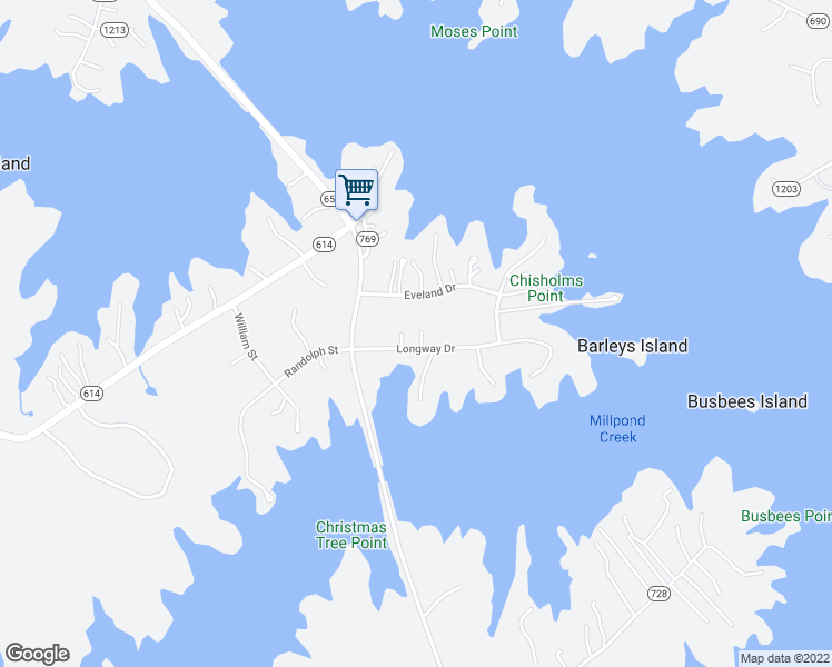 map of restaurants, bars, coffee shops, grocery stores, and more near 145 Longway Drive in Bumpass