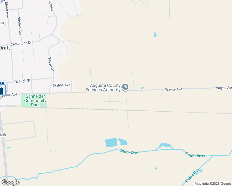 map of restaurants, bars, coffee shops, grocery stores, and more near 363 Wayne Avenue in Stuarts Draft