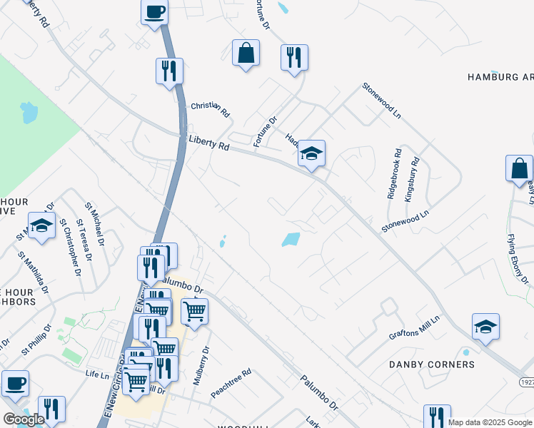 map of restaurants, bars, coffee shops, grocery stores, and more near 2208 Liberty Road in Lexington