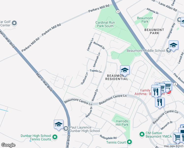 map of restaurants, bars, coffee shops, grocery stores, and more near 2240 Savannah Lane in Lexington