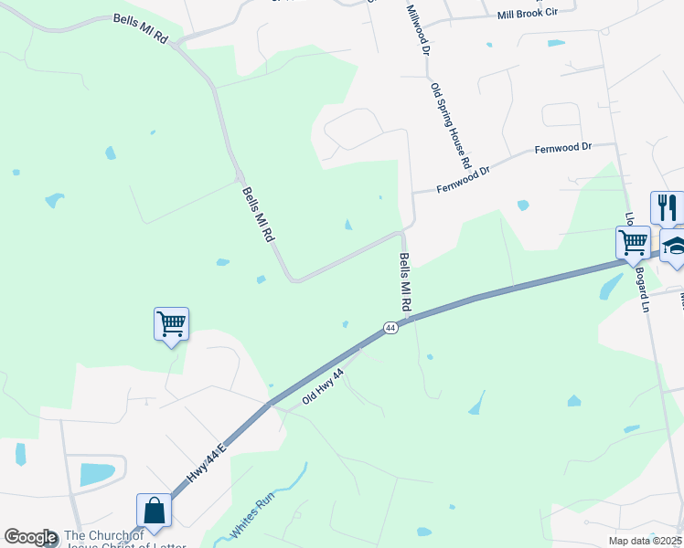 map of restaurants, bars, coffee shops, grocery stores, and more near 3633 Bells Mill Road in Shepherdsville