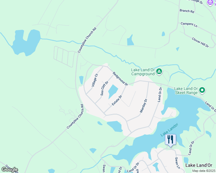 map of restaurants, bars, coffee shops, grocery stores, and more near 220 Sea Cliff Drive in Ruther Glen