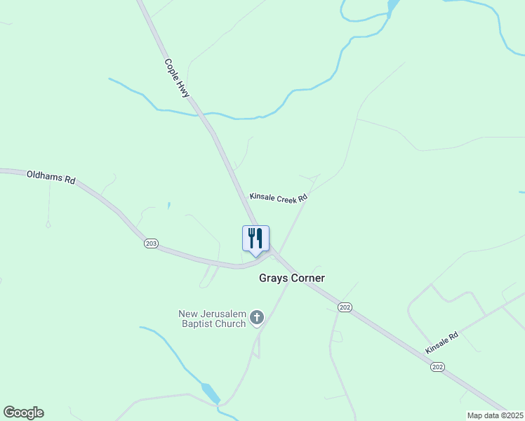 map of restaurants, bars, coffee shops, grocery stores, and more near 28 Kinsale Creek Road in Kinsale