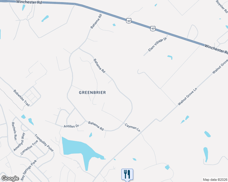 map of restaurants, bars, coffee shops, grocery stores, and more near 1781 Bahama Road in Lexington