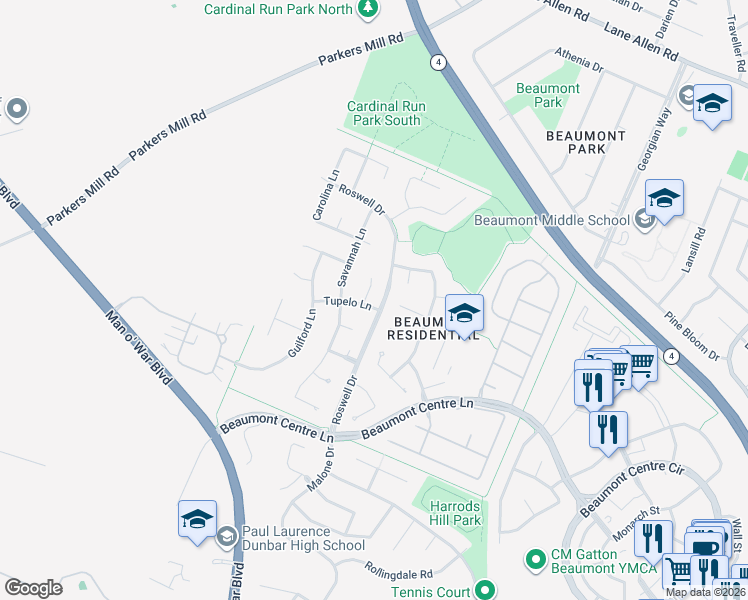 map of restaurants, bars, coffee shops, grocery stores, and more near 2208 Olmstead Court in Lexington
