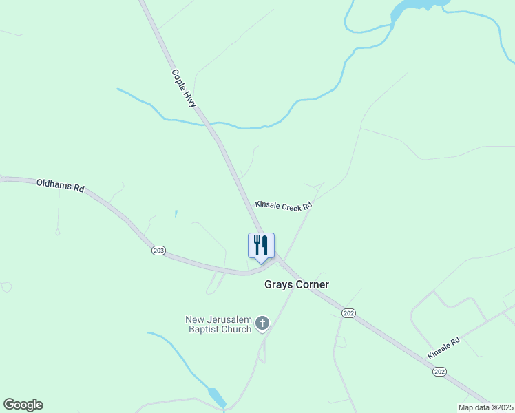 map of restaurants, bars, coffee shops, grocery stores, and more near 28 Kinsale Creek Road in Kinsale