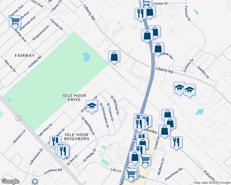 map of restaurants, bars, coffee shops, grocery stores, and more near 2180 Young Drive in Lexington