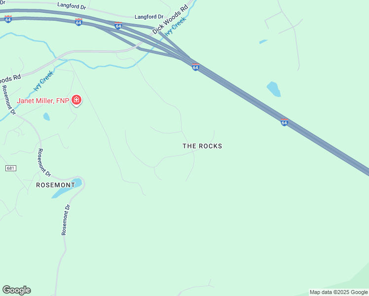 map of restaurants, bars, coffee shops, grocery stores, and more near 3410 Rocks Mill Lane in Charlottesville