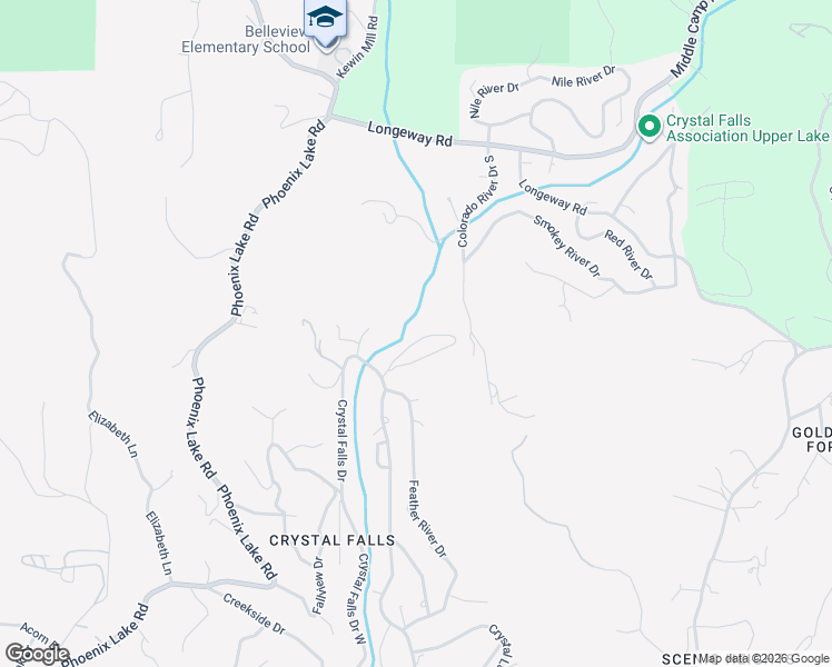 map of restaurants, bars, coffee shops, grocery stores, and more near 22244 Crystal Falls Drive in Sonora