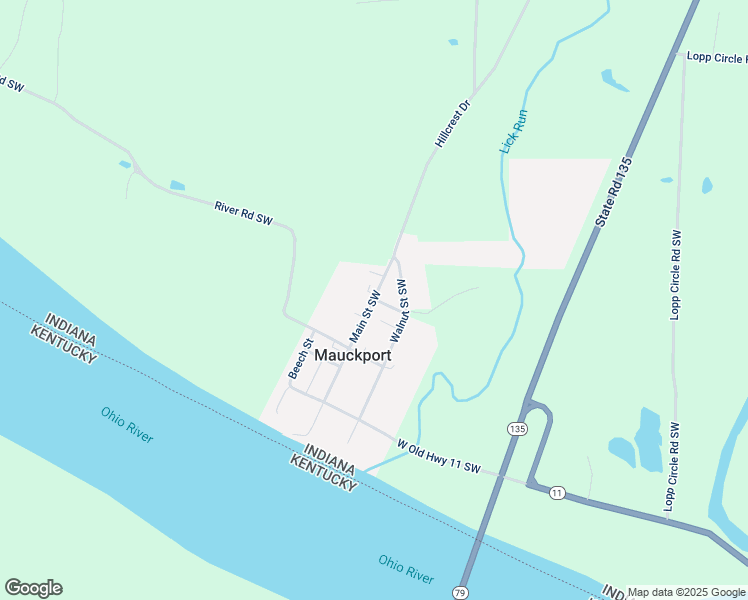 map of restaurants, bars, coffee shops, grocery stores, and more near 12120 Main Street Southwest in Mauckport
