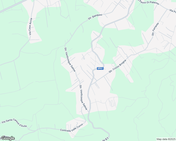 map of restaurants, bars, coffee shops, grocery stores, and more near Strada Provinciale 61 in Città metropolitana di Palermo