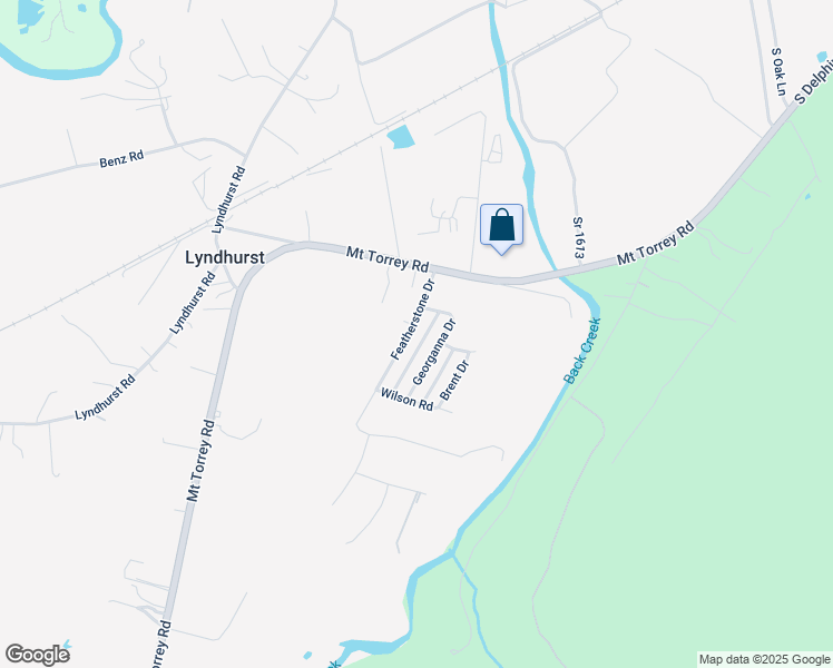 map of restaurants, bars, coffee shops, grocery stores, and more near 58 Featherstone Drive in Lyndhurst
