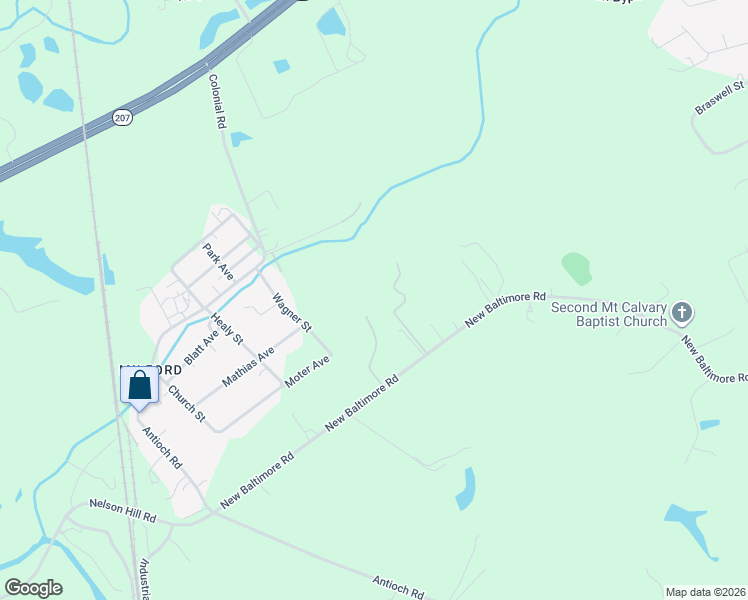 map of restaurants, bars, coffee shops, grocery stores, and more near 16845 New Baltimore Road in Caroline County