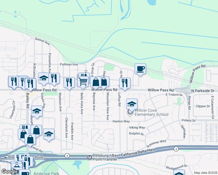 map of restaurants, bars, coffee shops, grocery stores, and more near 15 Harmony Court in Pittsburg