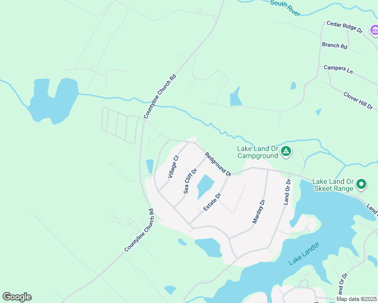 map of restaurants, bars, coffee shops, grocery stores, and more near 224 Village Court in Ruther Glen