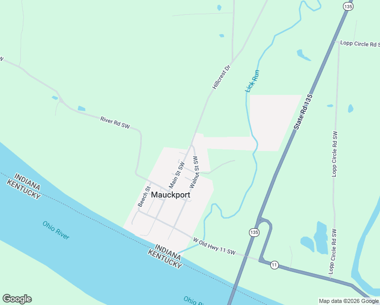 map of restaurants, bars, coffee shops, grocery stores, and more near 12030 Main Street Southwest in Mauckport