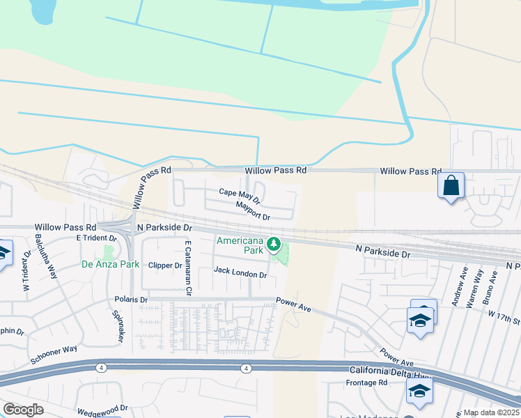 map of restaurants, bars, coffee shops, grocery stores, and more near 997 Cape May Drive in Pittsburg