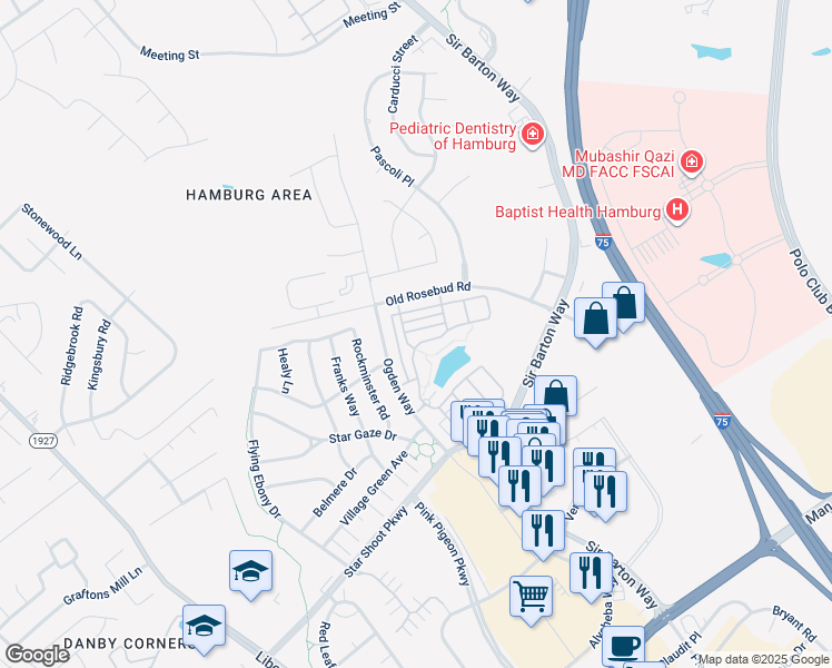 map of restaurants, bars, coffee shops, grocery stores, and more near 2435 Aristocracy Circle in Lexington