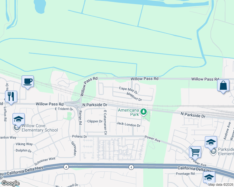 map of restaurants, bars, coffee shops, grocery stores, and more near 1068 Mayport Drive in Pittsburg
