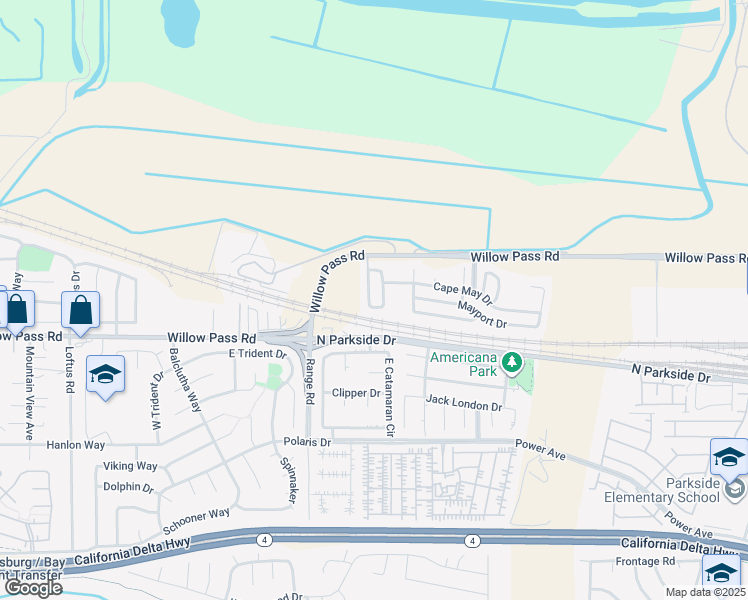 map of restaurants, bars, coffee shops, grocery stores, and more near 656 Rockspray Road in Pittsburg