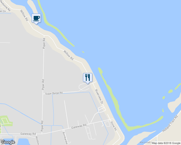 map of restaurants, bars, coffee shops, grocery stores, and more near 4447 Willow Road in Bethel Island