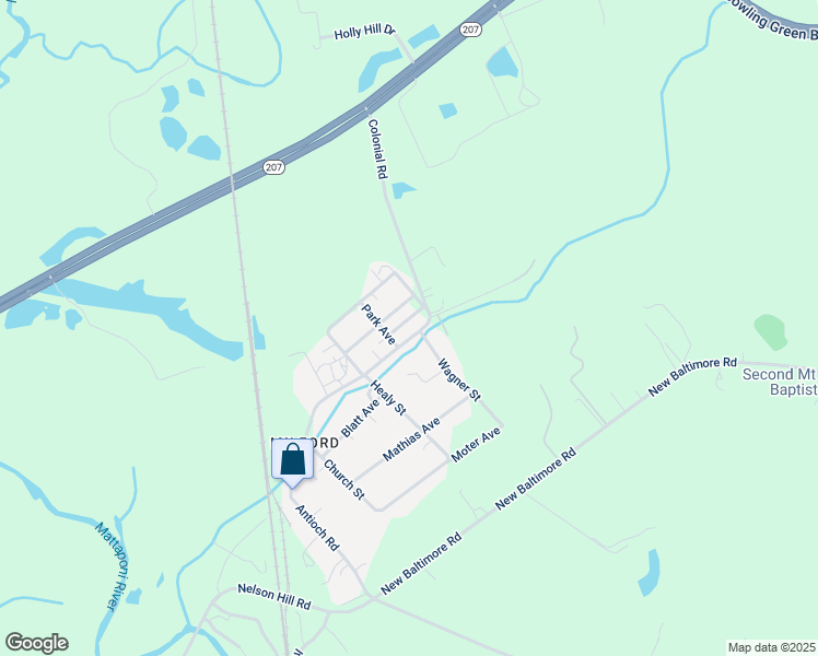 map of restaurants, bars, coffee shops, grocery stores, and more near 16061 Colonial Road in Caroline County